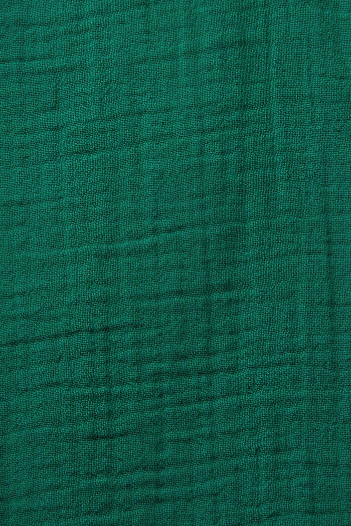 Bluse aus Baumwollgaze mit Rüschenbesatz, DARK GREEN, detail image number 4