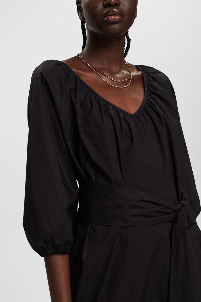 Kleid mit breitem Bindegürtel, BLACK, detail image number 3