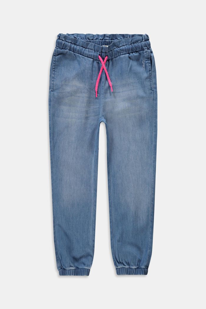 Jeans mit Kordelzugbund, BLUE LIGHT WASHED, detail image number 0