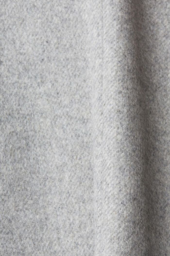 Mantel aus Wollmix mit Rippstrickdetails, LIGHT GREY, detail image number 5