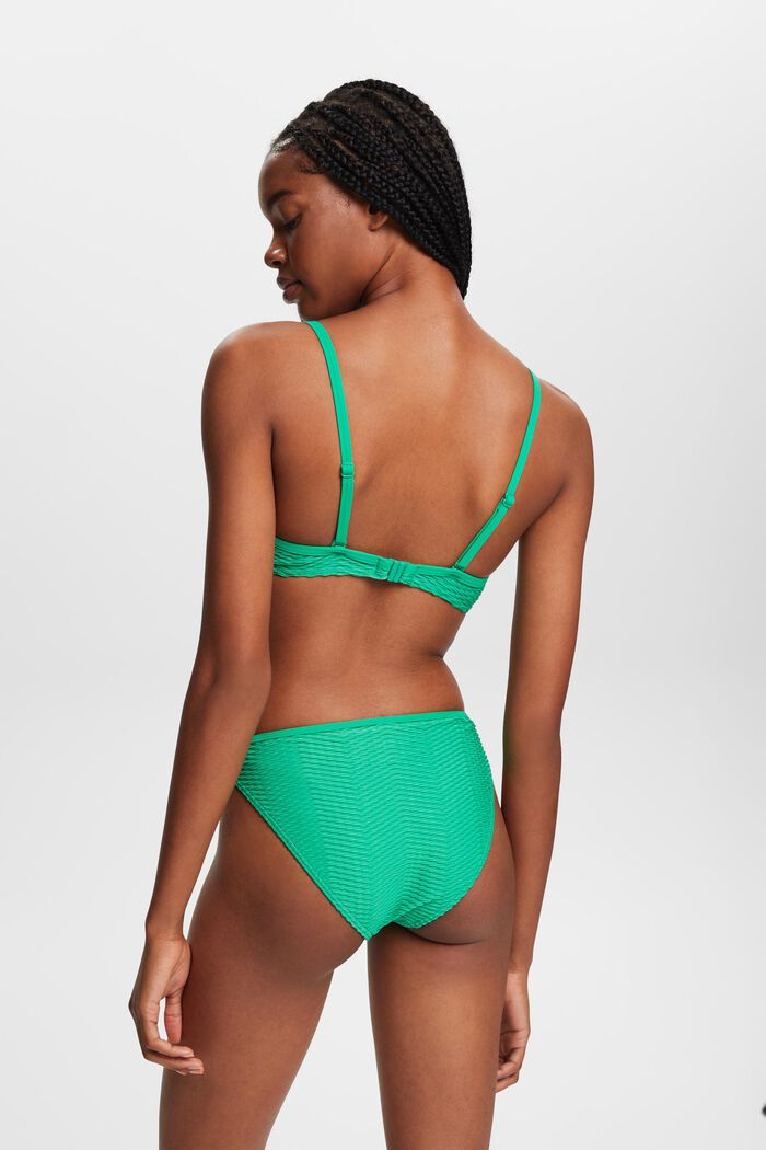 Recycelt: Wattiertes Bikinitop mit Struktur, GREEN, detail image number 2