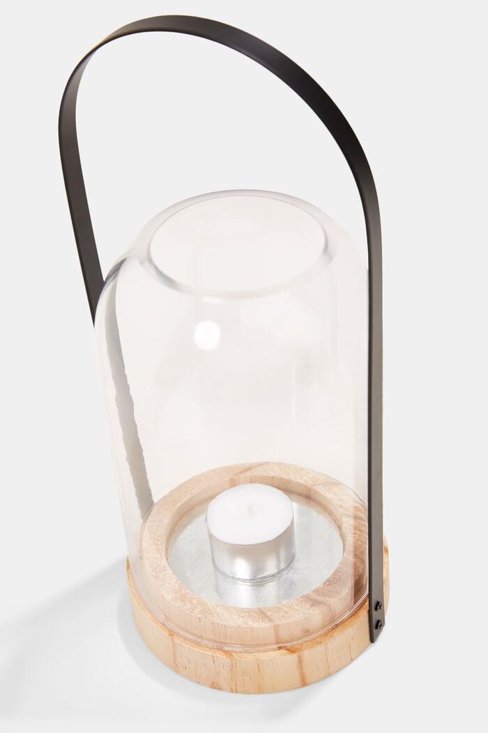 Glas-Windlicht mit Metallbogen 28 cm hoch, NATURE, detail image number 2