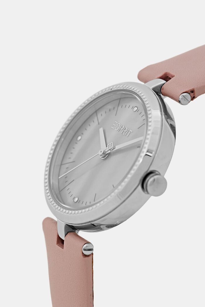 Uhr mit Lederarmband, PINK, detail image number 1