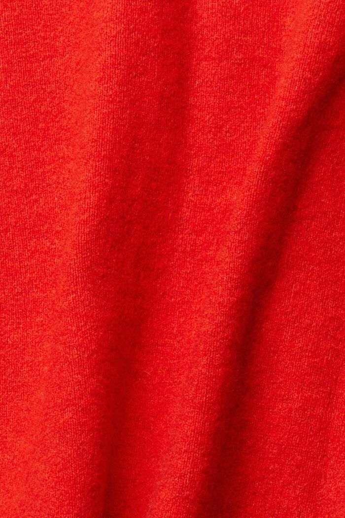 Mit Wolle: Cardigan mit V-Ausschnitt, ORANGE RED, detail image number 1