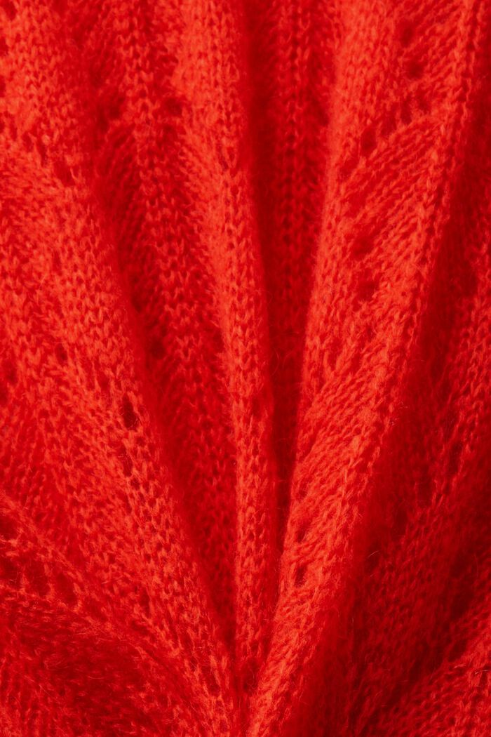 Offenmaschiger Pullover aus Wollmix, RED, detail image number 5