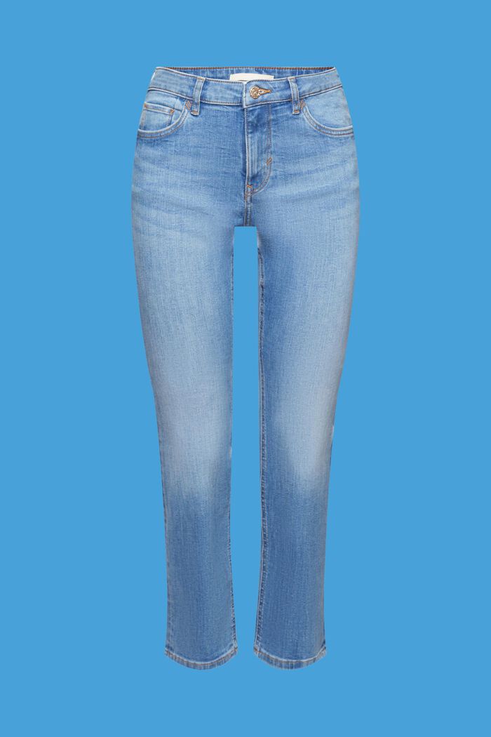 Cropped-Jeans mit mittelhohem Bund, BLUE LIGHT WASHED, detail image number 7