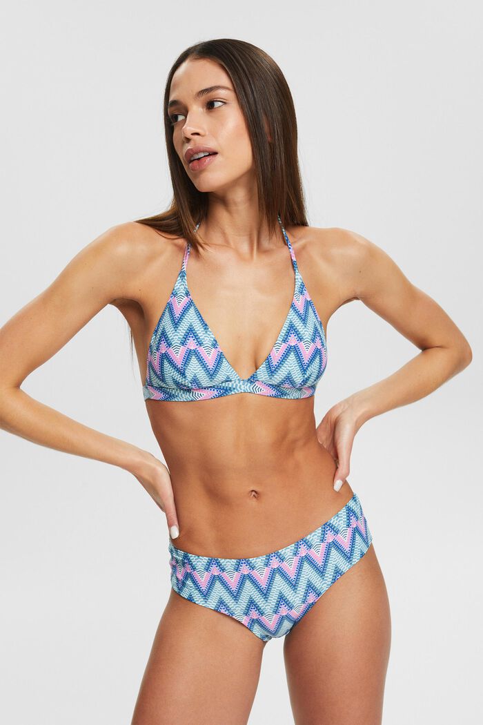 Recycelt: Bikini-Shorts mit Muster, BRIGHT BLUE, detail image number 0