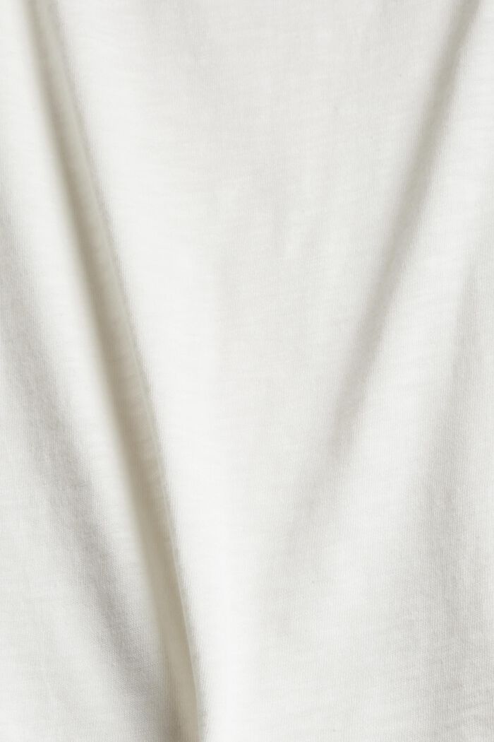 T-Shirt mit Knöpfen, 100% Baumwolle, OFF WHITE, detail image number 4