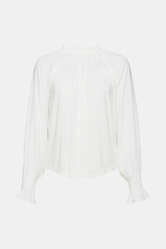 Bluse aus Material-Mix, LENZING™ ECOVERO™, OFF WHITE, overview