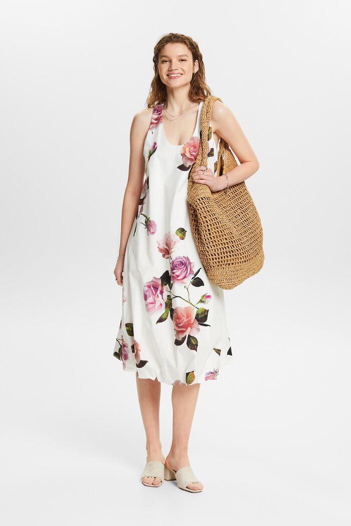 Kleid mit Print und Puffsaum, OFF WHITE, detail image number 1