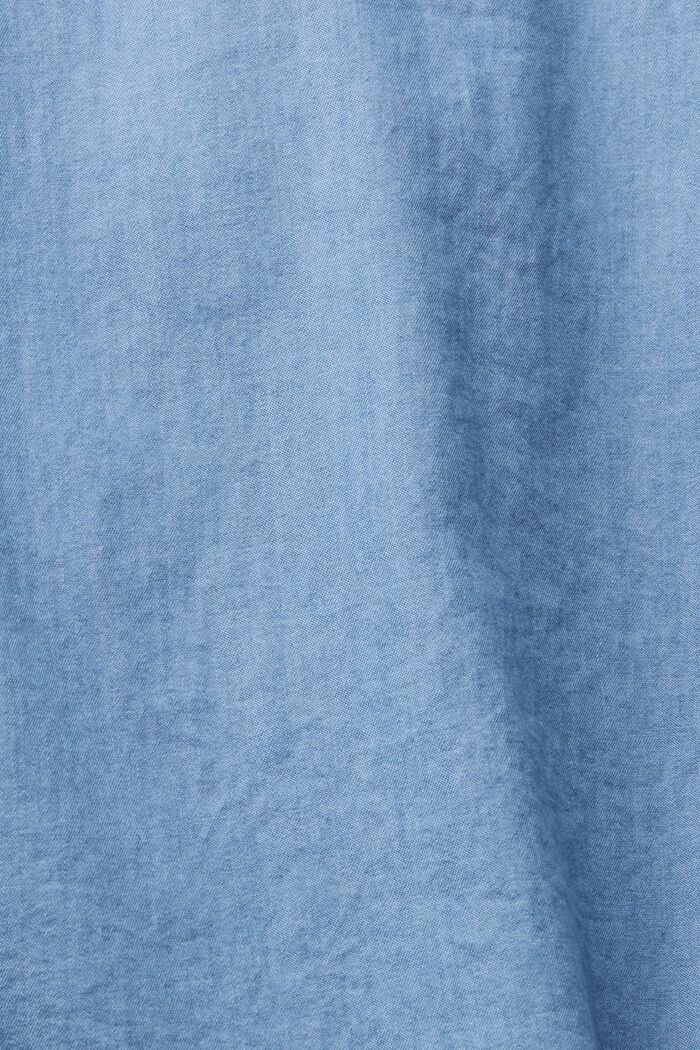 Kurzärmelige Bluse in Denim-Optik, BLUE MEDIUM WASHED, detail image number 4
