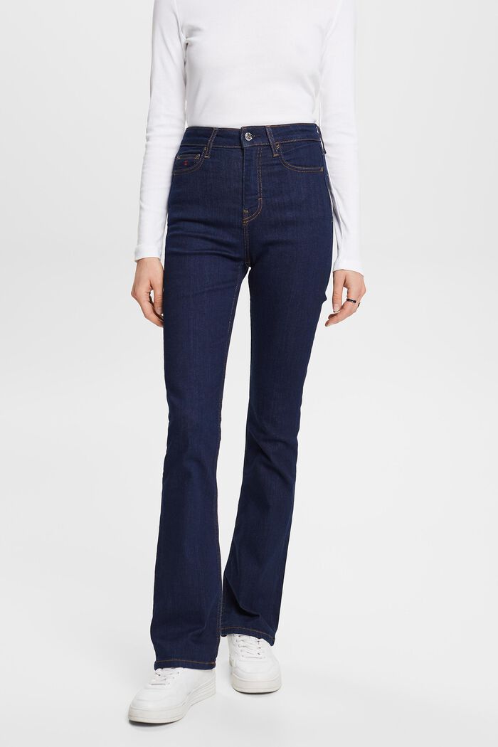 Bootcut Jeans mit hohem Bund, BLUE RINSE, detail image number 0
