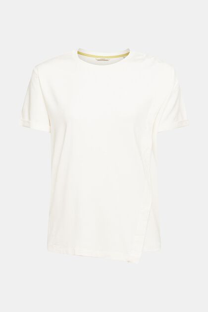 Aus TENCEL™: T-Shirt in drapierter Optik