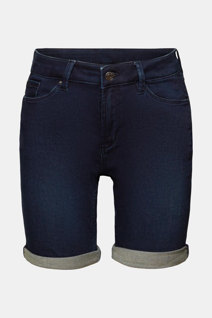 Jeans-Shorts aus Bio-Baumwoll-Mix, BLUE RINSE, detail image number 6
