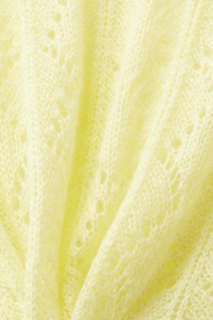 Offenmaschiger Pullover aus Wollmix, LIME YELLOW, detail image number 5