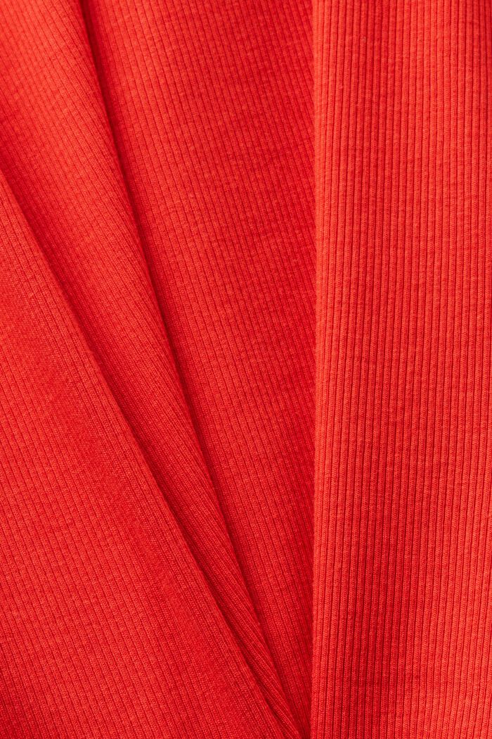 Rippstrick-Top mit Jersey und Spitze, RED, detail image number 5