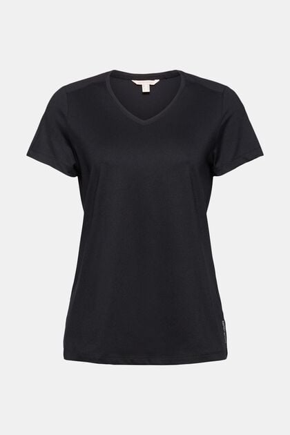 Recycelt: Active-T-Shirt mit E-DRY, BLACK, overview