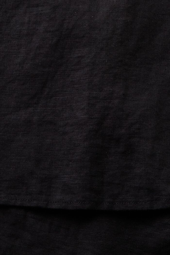 Hemdbluse aus Baumwolle-Leinen-Mix, BLACK, detail image number 5