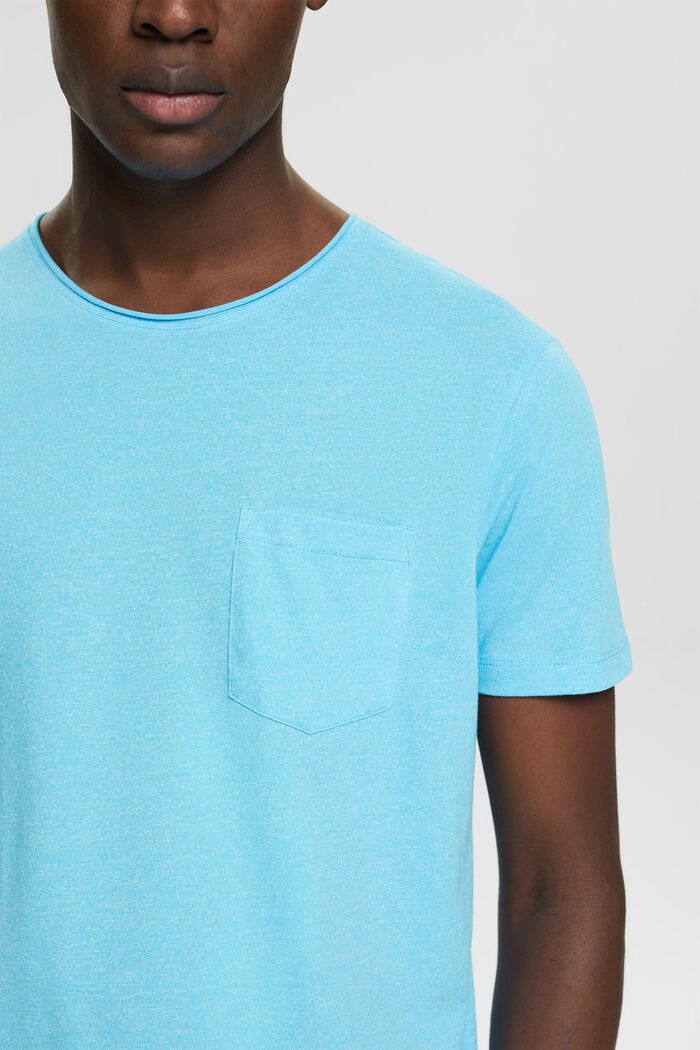 Recycelt: meliertes Jersey-T-Shirt, TURQUOISE, detail image number 2