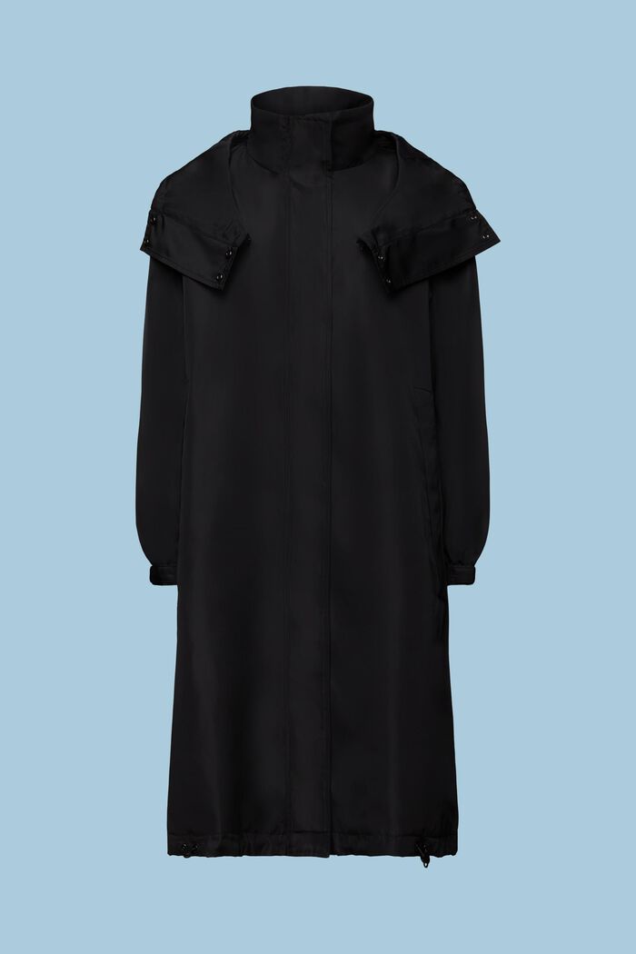Mantel mit abnehmbarer Kapuze, BLACK, detail image number 6