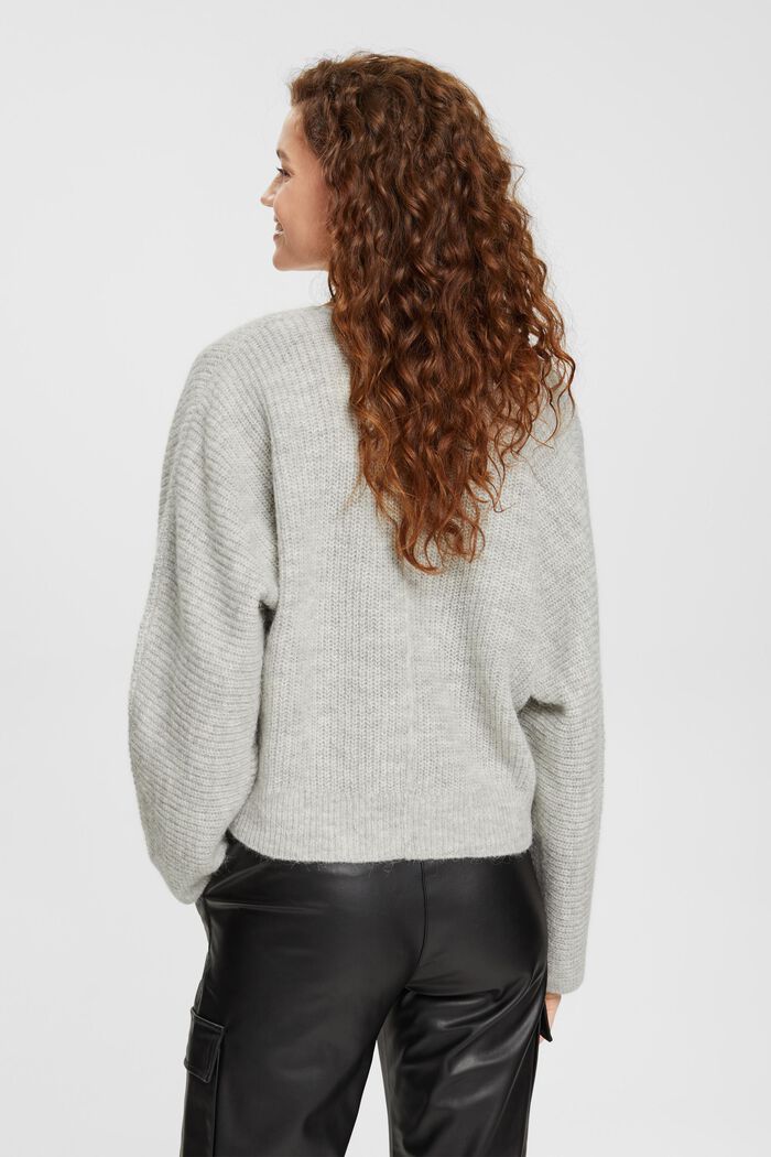 Cropped-Pullover aus Wollmix, LIGHT GREY, detail image number 3