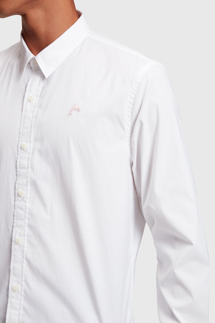 Slim-Fit-Hemd aus Popeline mit Delfin-Aufnäher, WHITE, detail image number 4