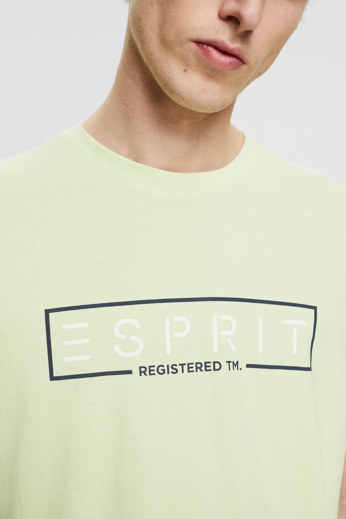 Jersey-T-Shirt mit Logo-Print, LIGHT GREEN, detail image number 1