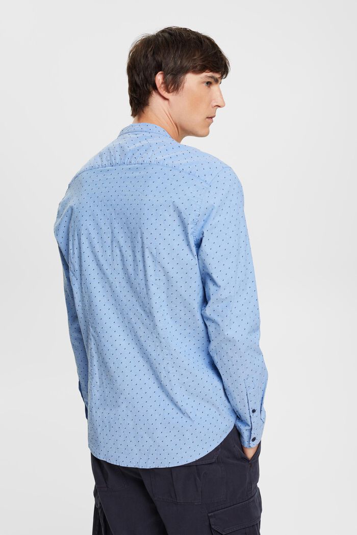 Gemustertes Hemd mit Stehkragen aus nachhaltiger Baumwolle, BRIGHT BLUE, detail image number 5