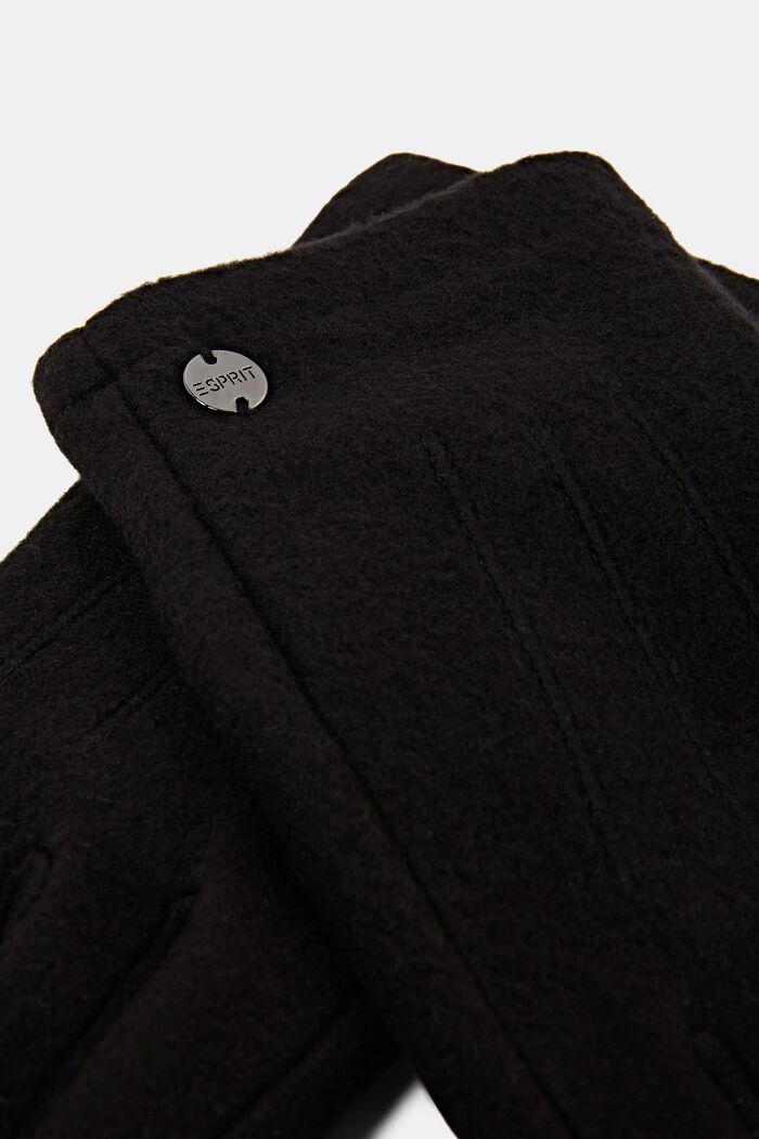 Gloves non-leather, BLACK, detail image number 1