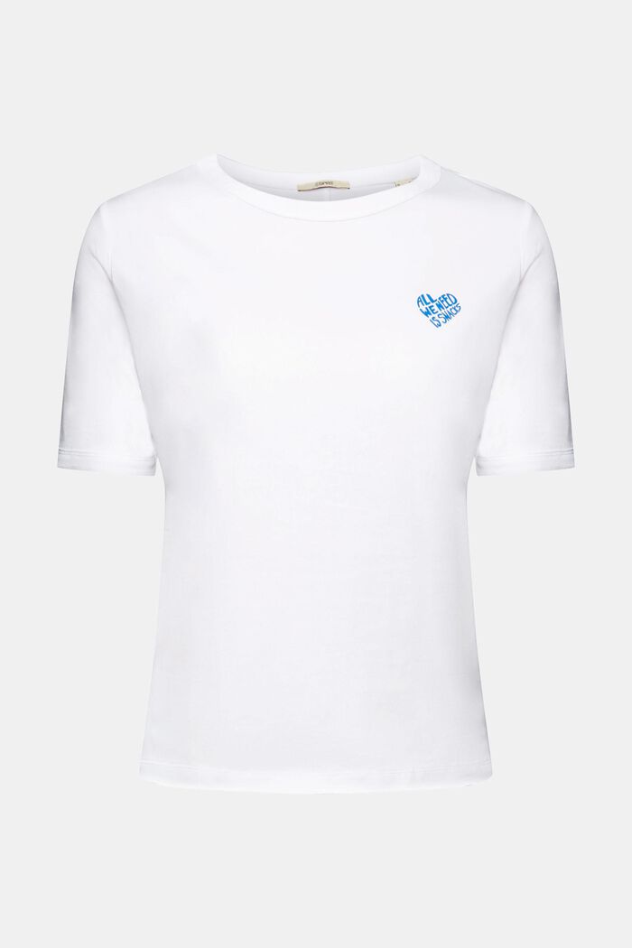 Baumwoll-T-Shirt mit herzförmigem Logo, WHITE, detail image number 7