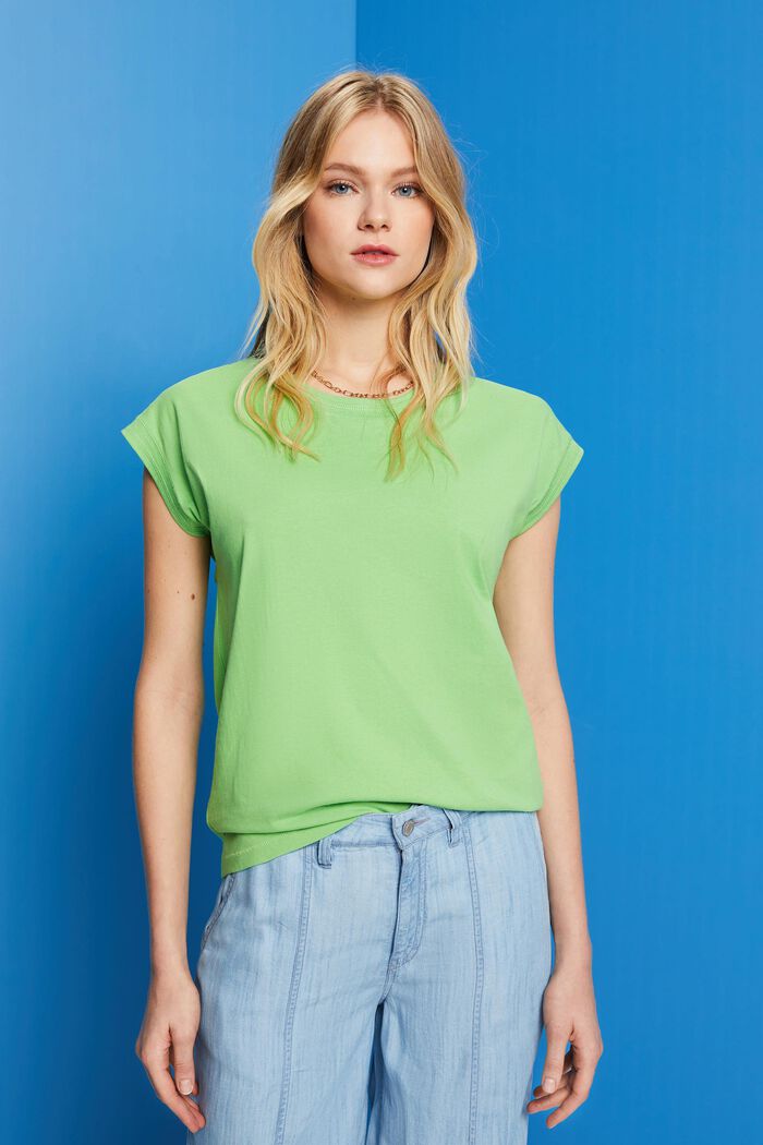 Baumwoll-T-Shirt, GREEN, detail image number 0