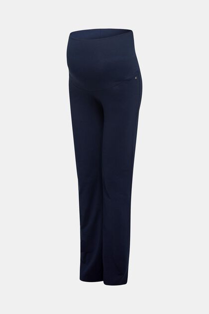 Jersey-Pants mit Überbauchbund, NIGHT BLUE, overview
