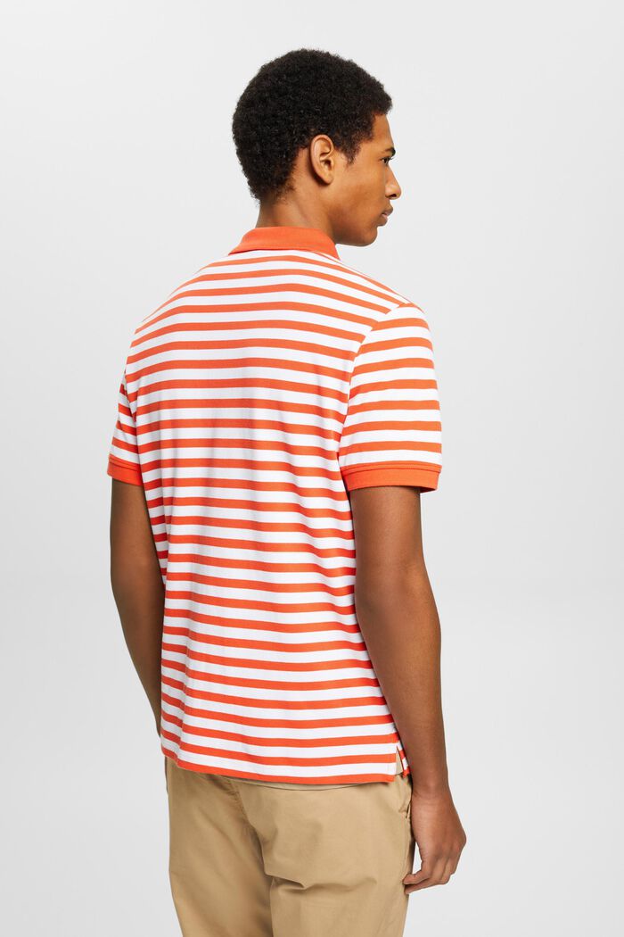 Gestreiftes Slim-Fit-Poloshirt, ORANGE RED, detail image number 3