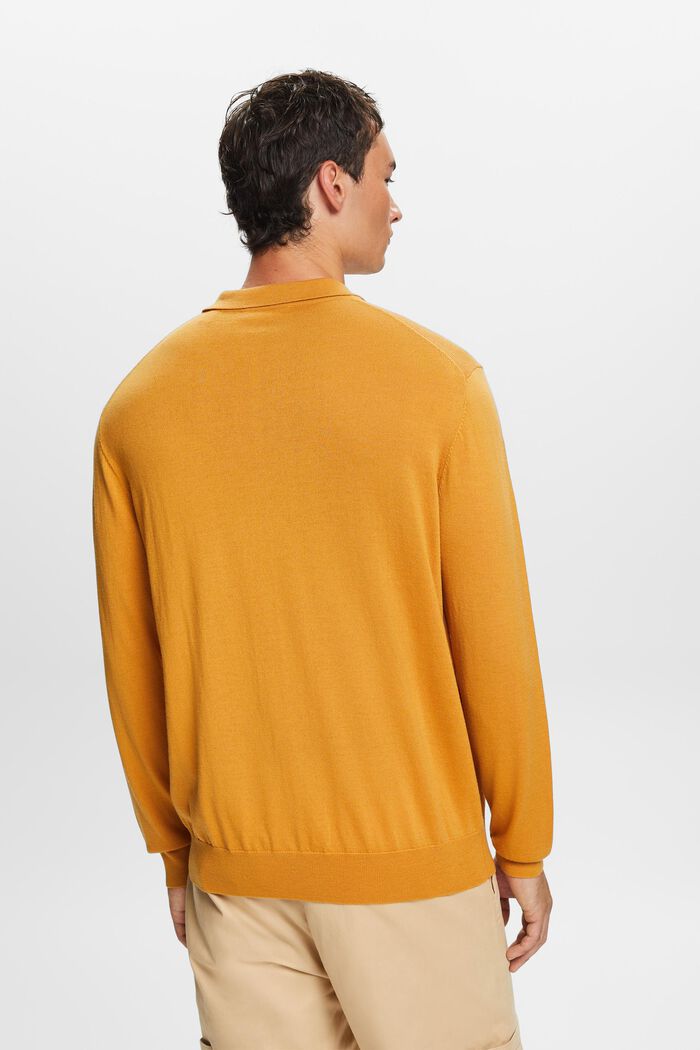 Wollpullover im Polo-Stil, HONEY YELLOW, detail image number 4