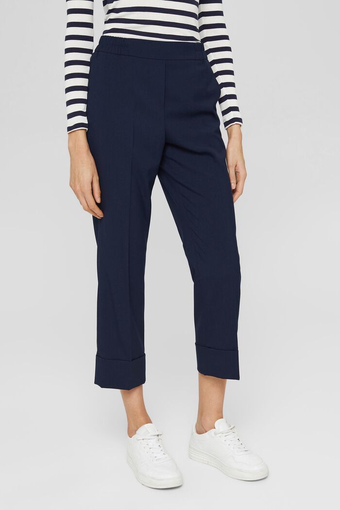 Mid-Rise-Pants im Cropped Fit, NAVY, detail image number 1