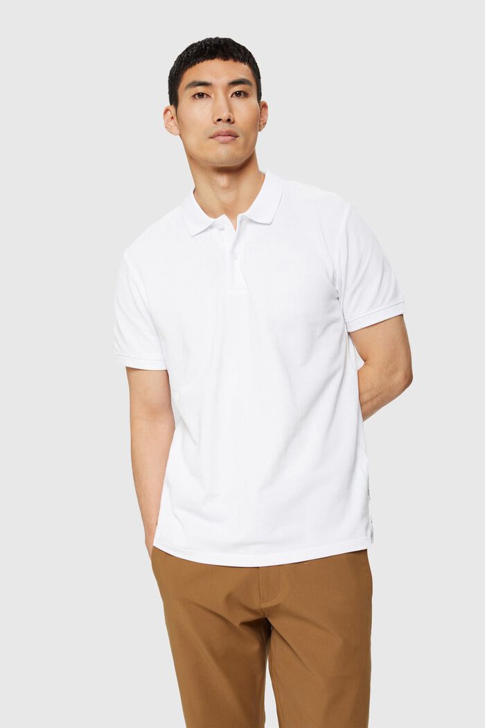 Piqué-Poloshirt aus Pima Baumwolle, WHITE, detail image number 0