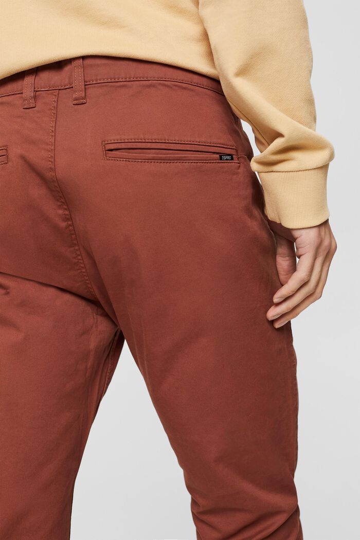 Schmale Chino aus Organic Cotton, RUST BROWN, detail image number 5