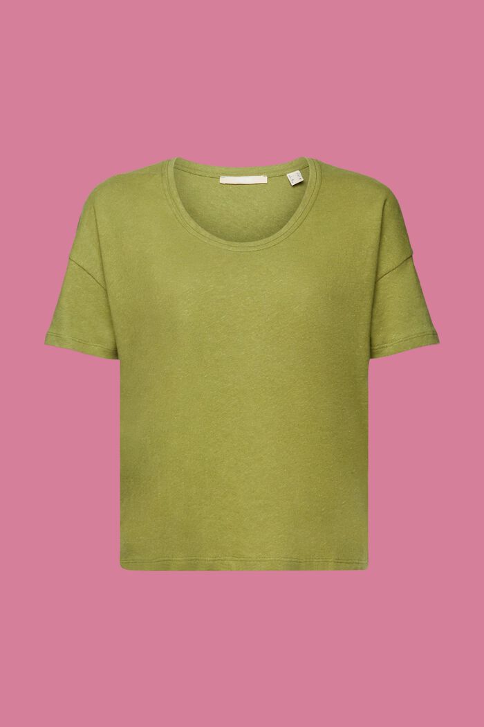 T-Shirt aus Baumwolle-Leinen-Mix, PISTACHIO GREEN, detail image number 6