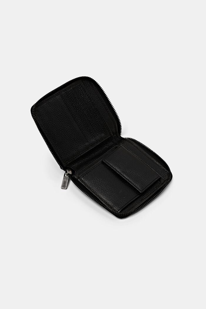 Kleines Portemonnaie aus Leder, BLACK, detail image number 1