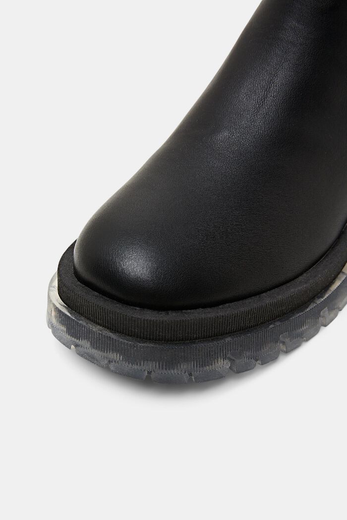 Grobe Boots in Lederoptik, BLACK, detail image number 3