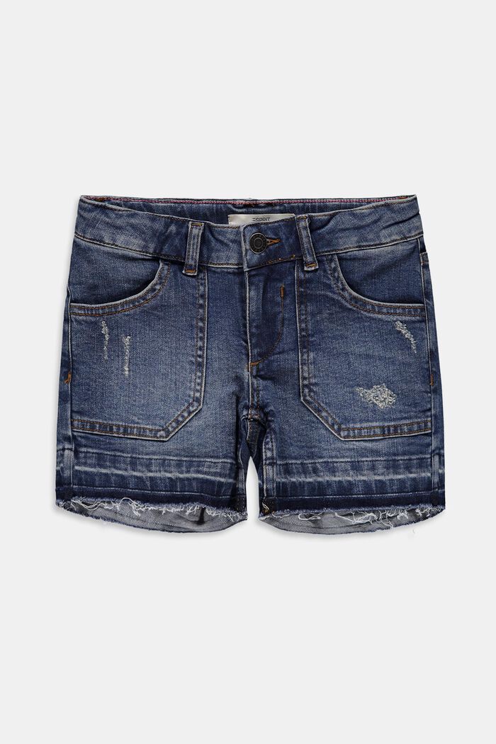 Recycelt: Jeans-Shorts mit Verstellbund, BLUE MEDIUM WASHED, detail image number 0