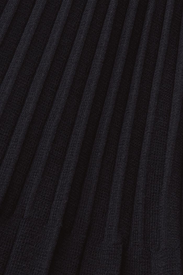 Plissiertes Langarm-Minikleid mit Rundhals, BLACK, detail image number 5