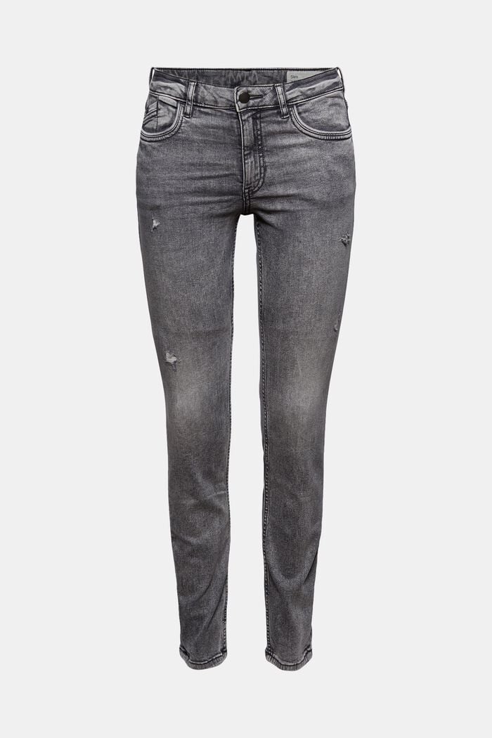 Stretch-Jeans mit Organic Cotton, GREY MEDIUM WASHED, overview