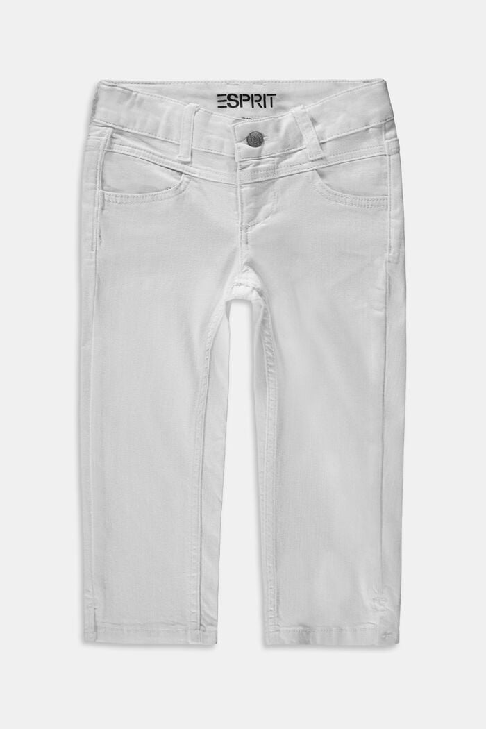 Recycelt: Capri-Jeans mit Verstellbund, WHITE, detail image number 0