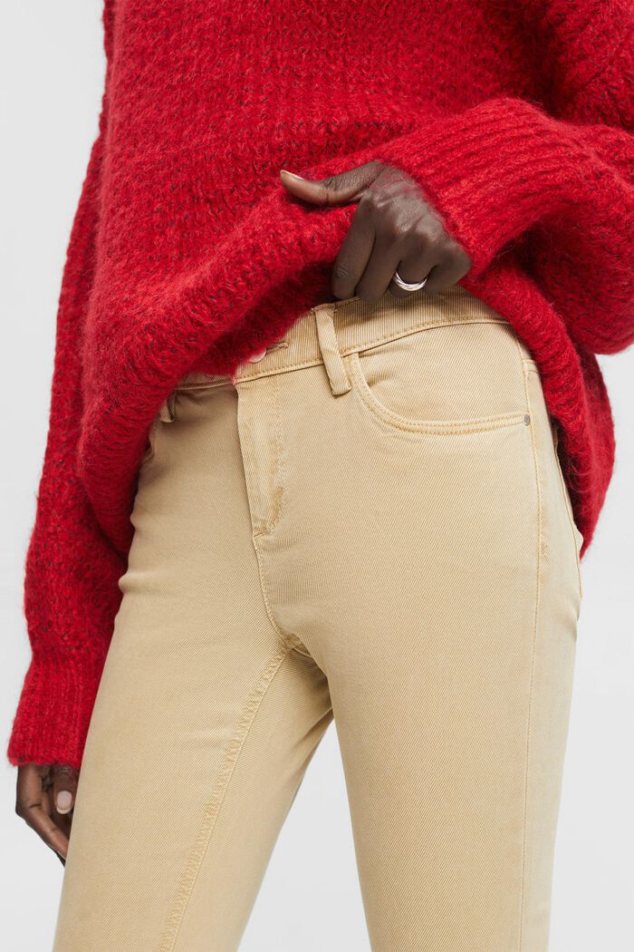 Skinny Jeans mit mittelhohem Bund, CREAM BEIGE, detail image number 4