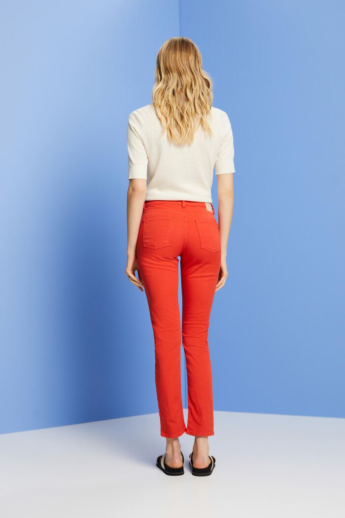 Slim-Fit-Jeans mit mittlerer Bundhöhe, ORANGE RED, detail image number 3