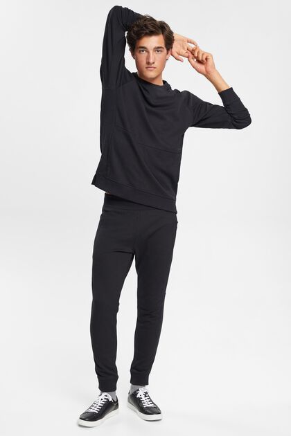 Sweatshirt mit Struktur, BLACK, overview