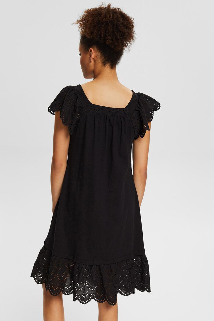 Kleid mit Lochspitze, BLACK, detail image number 3