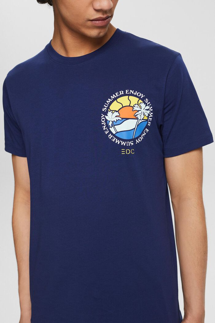 Jersey-T-Shirt mit Print, DARK BLUE, detail image number 1