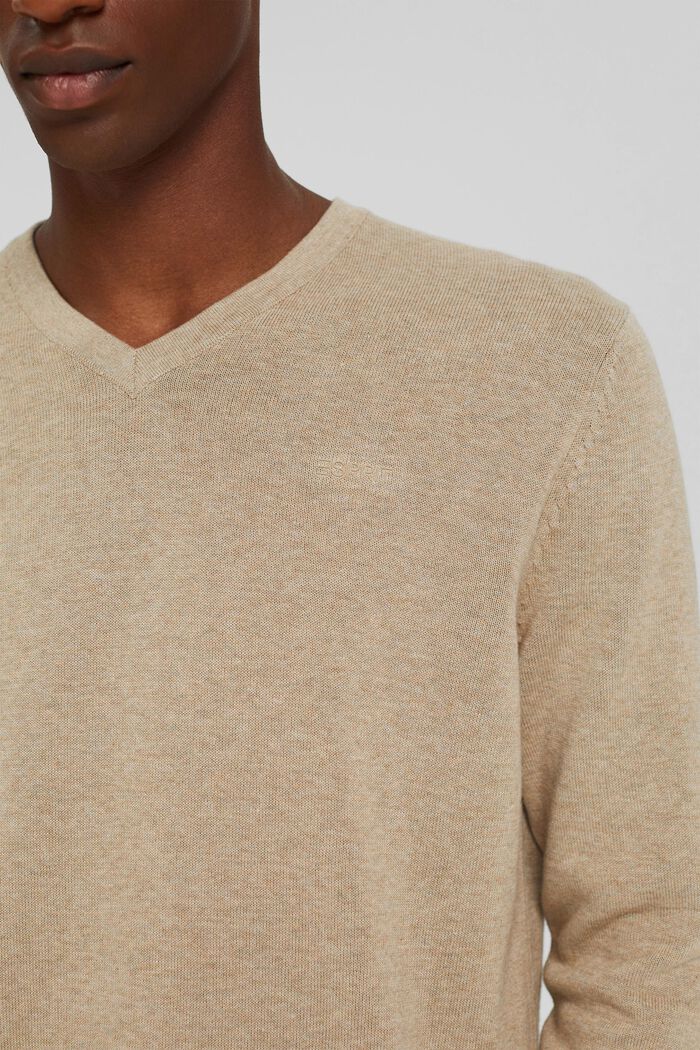 Basic Pullover aus 100% Pima Baumwolle, BEIGE, detail image number 2